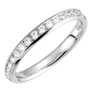 14k White Gold 3/8 CTW Diamond Band, Size 7