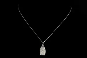 14K White Gold .75 CTW Diamond Pendant Necklace