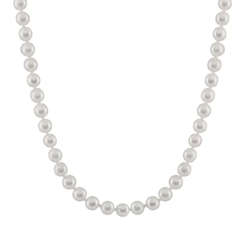 14K White Gold Clasp (6.5-7mm) Japanese Akoya Pearl Strand Necklace