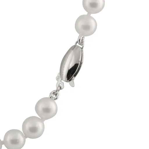 14K White Gold Clasp (6.5-7mm) Japanese Akoya Pearl Strand Necklace