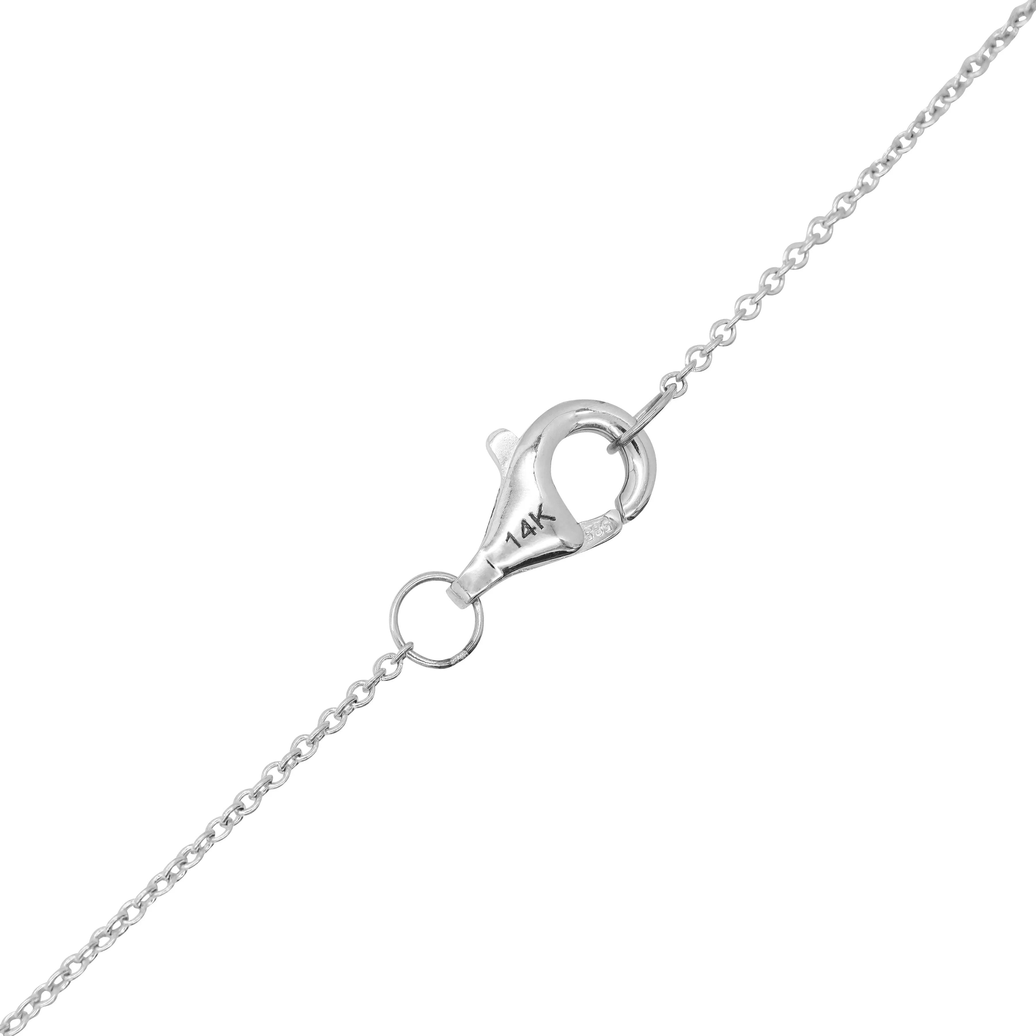 14k White Gold Diamond Bar Necklace