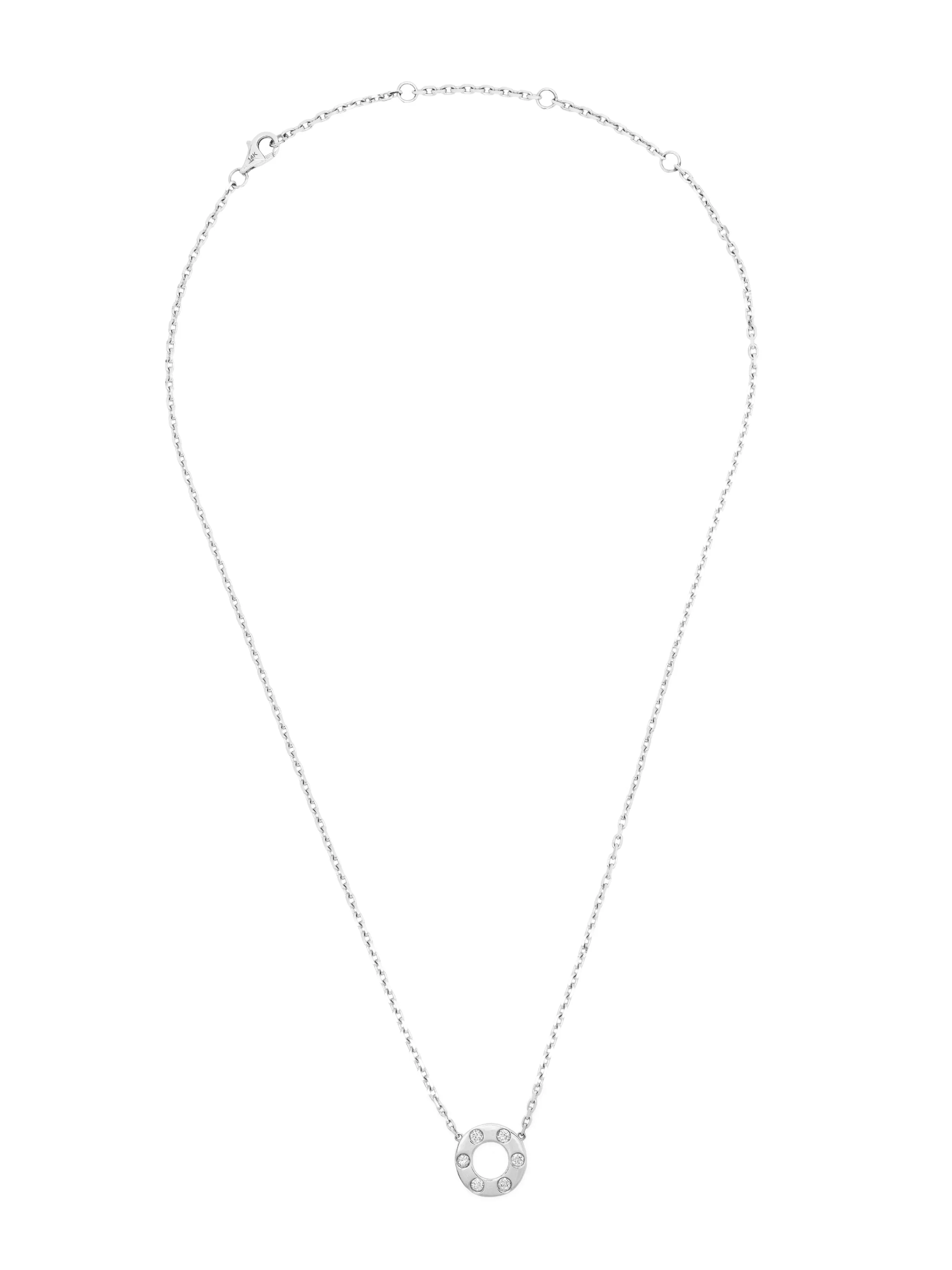 14k White Gold Diamond Eternity Necklace