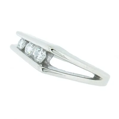14K White Gold Ladies 1/3 ctw 3 Diamond Ring