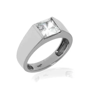 14k White Gold Princess Cut Ring