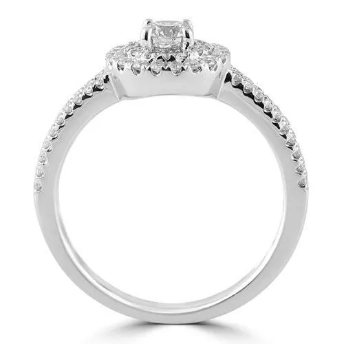 14K White Solid Gold Womens Diamond Ring 0.98 Ctw