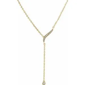 14K Yellow 1/10 CTW Diamond Y 16-18" Necklace