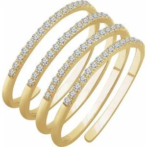 14K Yellow 1/2 CTW Diamond Spiral Ring