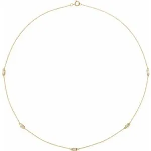 14K Yellow 1/3 CTW Diamond 5-Station 18" Necklace
