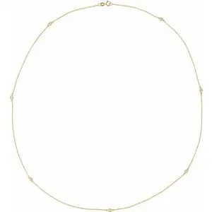 14K Yellow 1/3 CTW Diamond 7-Station 24" Necklace