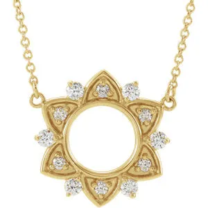14K Yellow 1/3 CTW Diamond Accented 16" Necklace