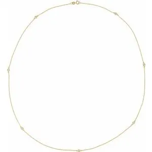 14K Yellow 1/3 CTW Natural Diamond 7-Station 24" Necklace