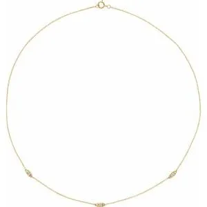 14K Yellow 1/5 CTW Diamond 3-Station 16" Necklace