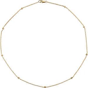 14K Yellow 1/6 CTW Diamond 16" Station Necklace