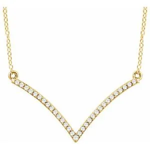 14K Yellow 1/6 CTW Diamond "V" 18" Necklace