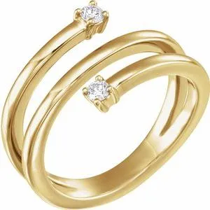 14K Yellow 1/8 CTW Diamond Bypass Ring