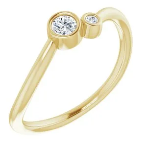 14K Yellow 1/8 CTW Diamond Two-Stone Ring