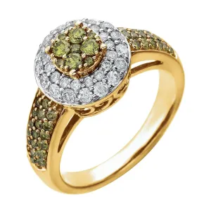 14k Yellow Gold 1 1/8 CTW Diamond Engagement Ring , Size 7