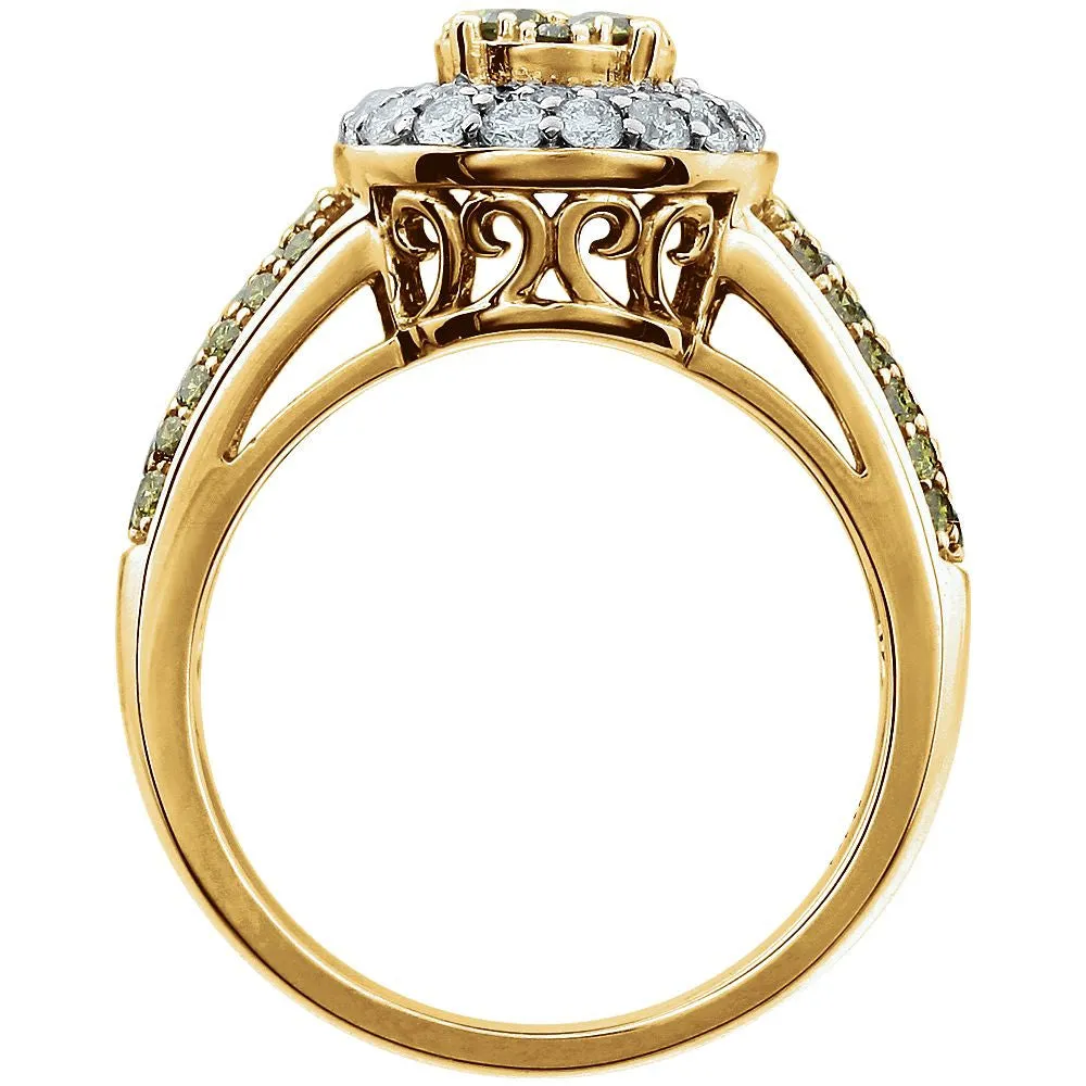 14k Yellow Gold 1 1/8 CTW Diamond Engagement Ring , Size 7