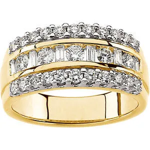 14k Yellow Gold 1 CTW Diamond Anniversary Band, Size 6