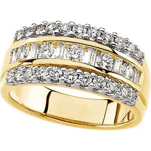14k Yellow Gold 1 CTW Diamond Anniversary Band, Size 6