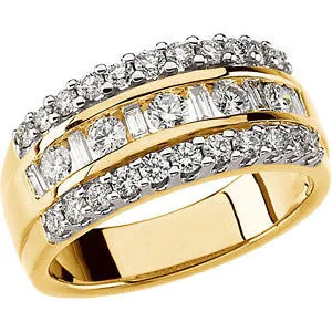 14k Yellow Gold 1 CTW Diamond Anniversary Band, Size 6