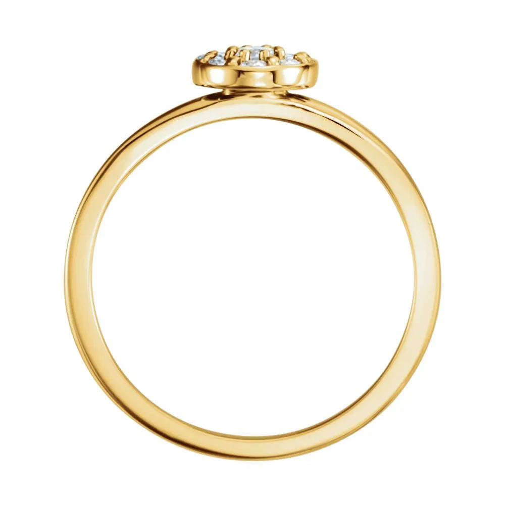 14k Yellow Gold 1/4 CTW Diamond Ring, Size 7