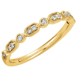 14k Yellow Gold 1/8 CTW Diamond Ring