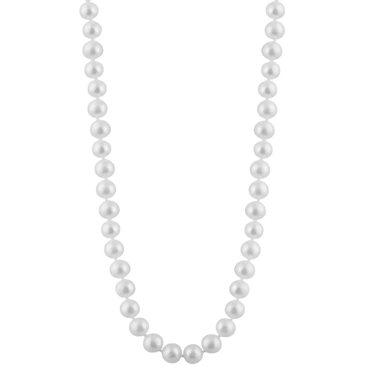 14K Yellow Gold Clasp (7-7.5mm) Freshwater Pearl Strand Necklace