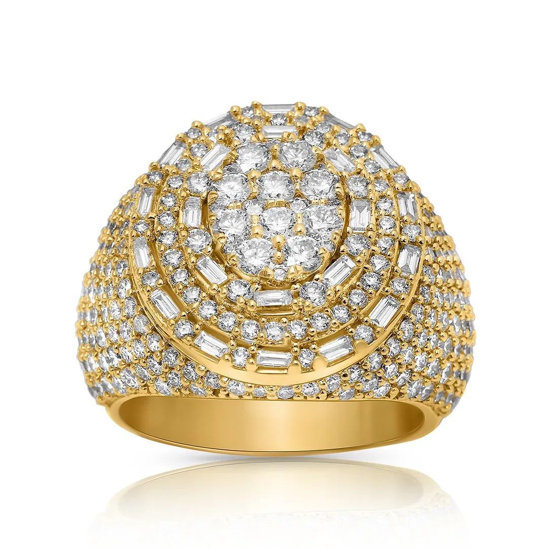 14k Yellow Gold Diamond Oval Ring 5.28 Ctw