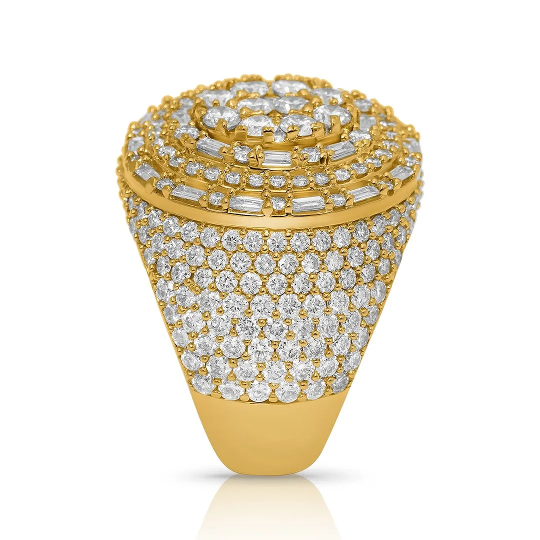 14k Yellow Gold Diamond Oval Ring 5.28 Ctw