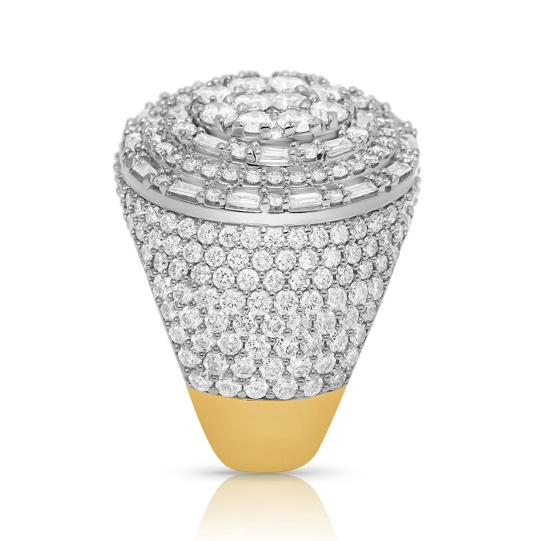 14k Yellow Gold Diamond Oval Ring 5.28 Ctw
