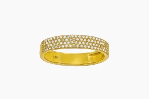 14k Yellow Gold Diamond Pave Band Ring