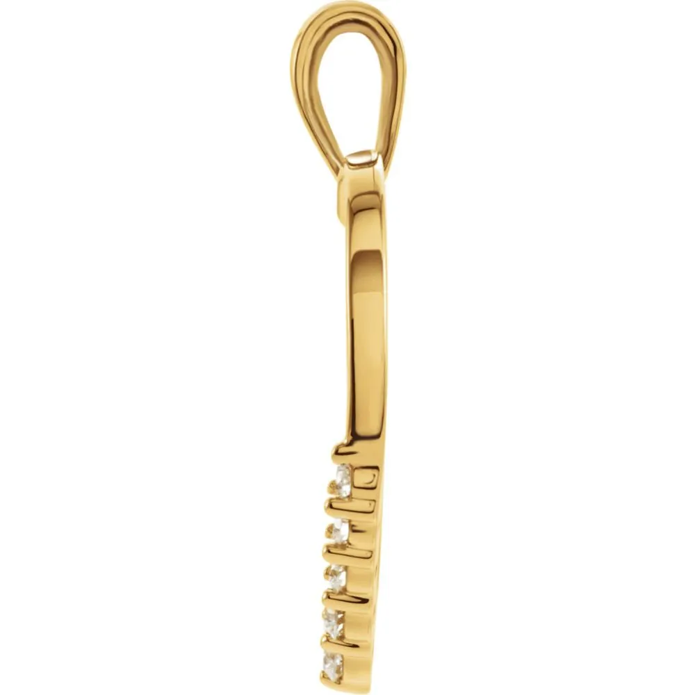 14k Yellow Gold Journey Diamond Heart Pendant