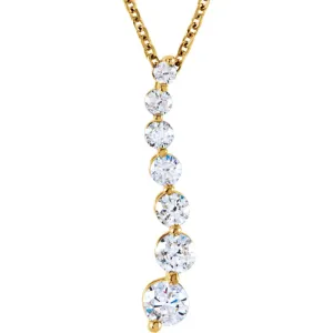 14k Yellow Gold Journey Diamond Necklace