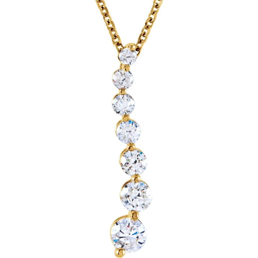 14k Yellow Gold Journey Diamond Necklace