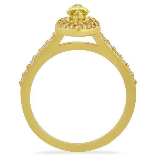 14k Yellow Gold Marquise Yellow Diamond Ring 1.09 Ctw