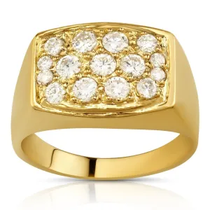 14K Yellow Gold Men's Diamond Ring 2.6 Cwt.