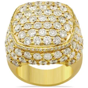 14k Yellow Gold Mens Diamond Ring 8.82 Ctw