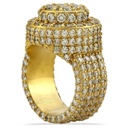 14k Yellow Gold Mens Diamond Ring in 9.68 Ctw