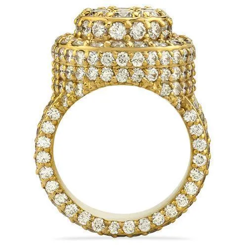 14k Yellow Gold Mens Diamond Ring in 9.68 Ctw