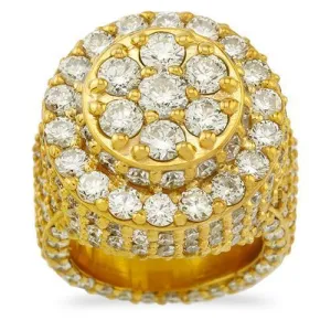 14k Yellow Gold Mens Diamond Ring in 9.68 Ctw