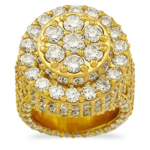 14k Yellow Gold Mens Diamond Ring in 9.68 Ctw