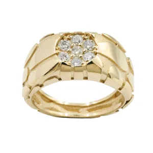 14K Yellow Gold Nugget Ring .5 Cwt