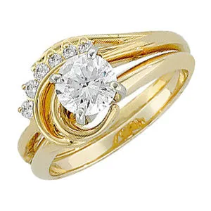 14k Yellow Gold Wrap-Style Ring Enhancer, Size 6