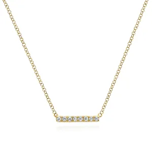 14K Yellow Natural Diamond 17.5 inch Necklace