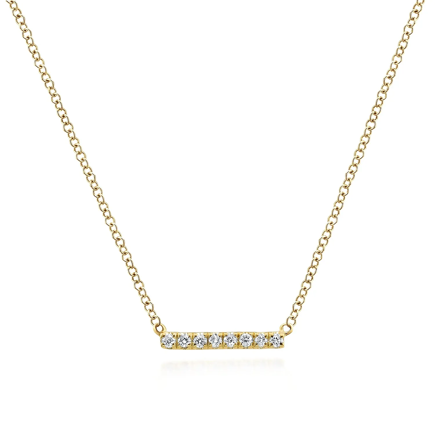 14K Yellow Natural Diamond 17.5 inch Necklace