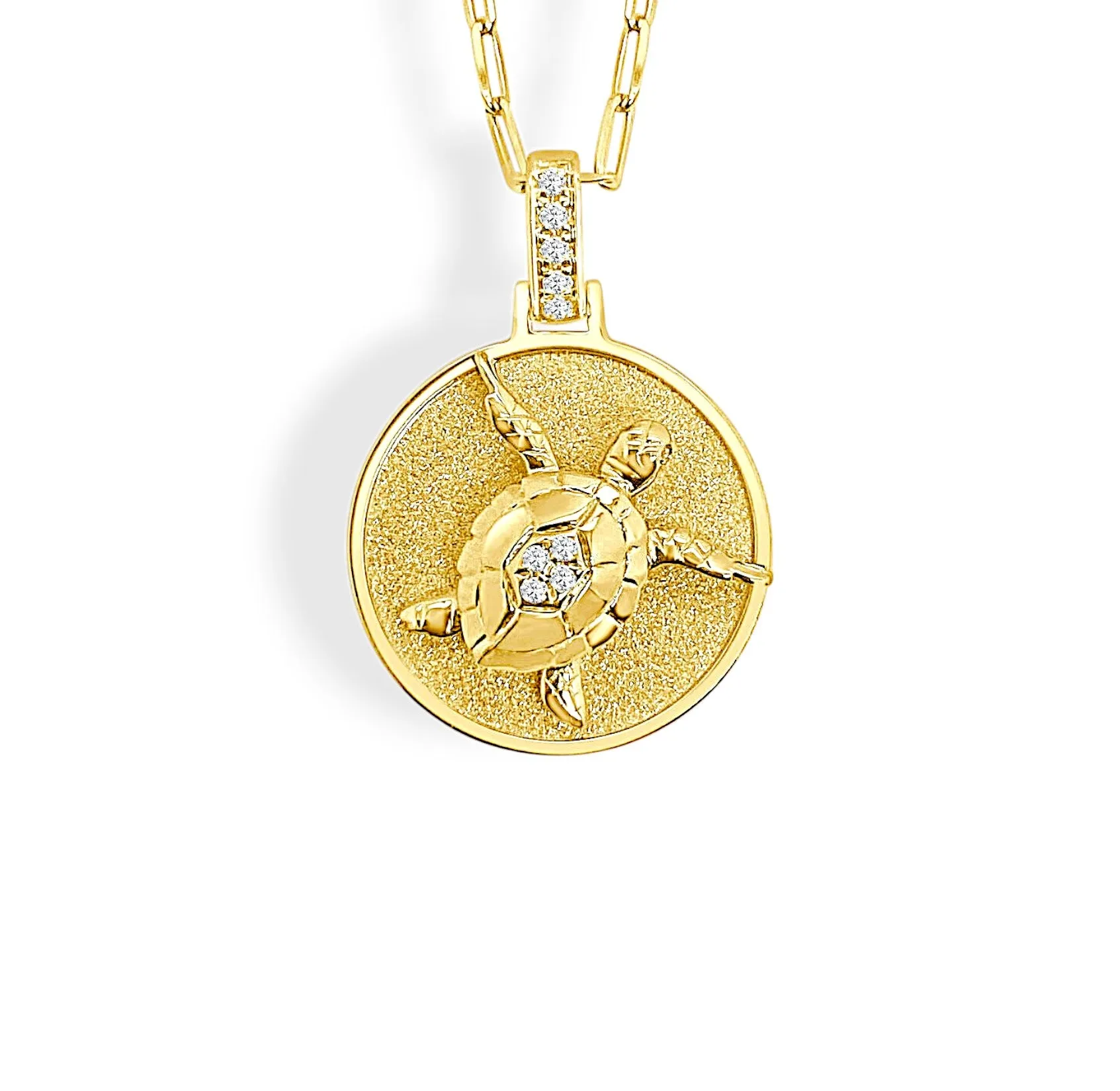14K Yellow Natural Diamond 18 inch Necklace