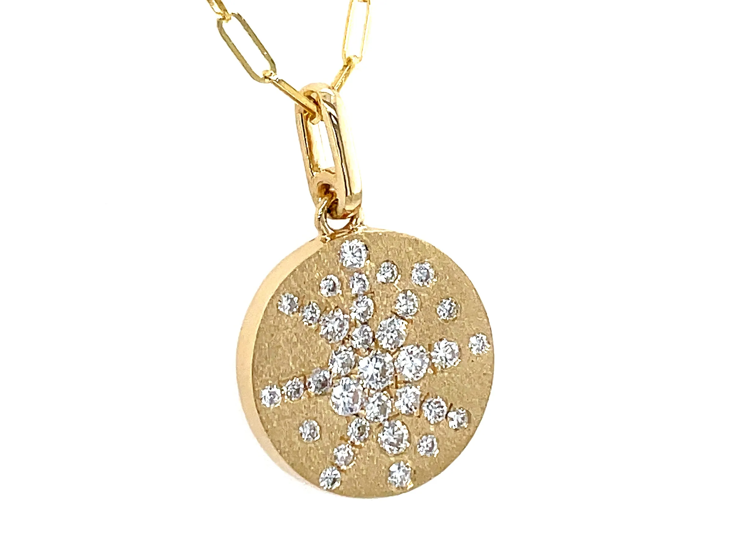 14K Yellow Natural Diamond 18 inch Necklace