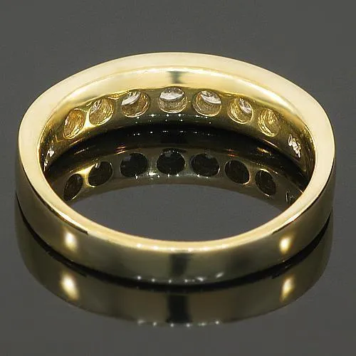 14K Yellow Solid Gold Mens Diamond Wedding Ring Band 1.00 Ctw