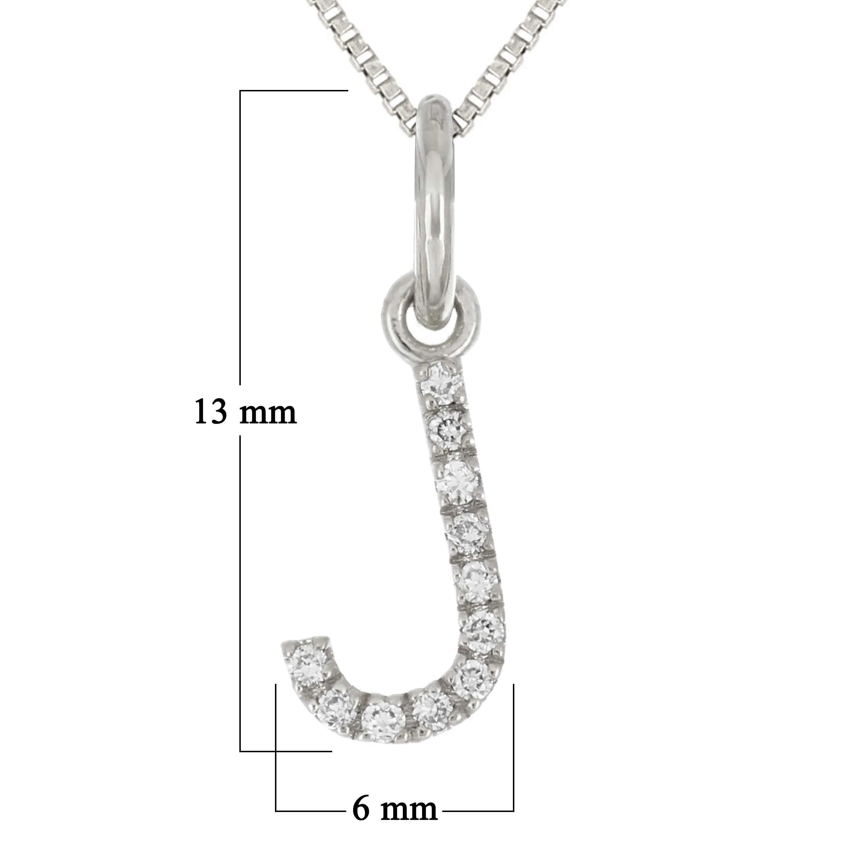14k Yellow White or Rose Gold Diamond Initial Letter Charm Pendant Necklace 18"